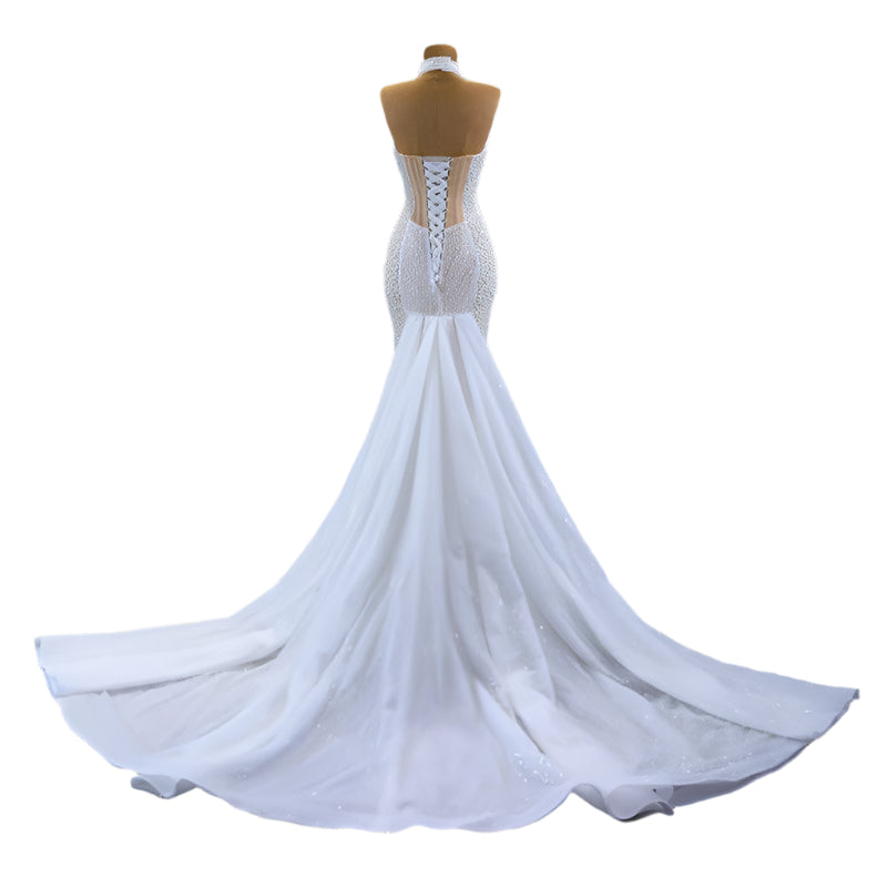 Halter Neck Mermaid Designer Dress Wedding, Prom Ball Gown