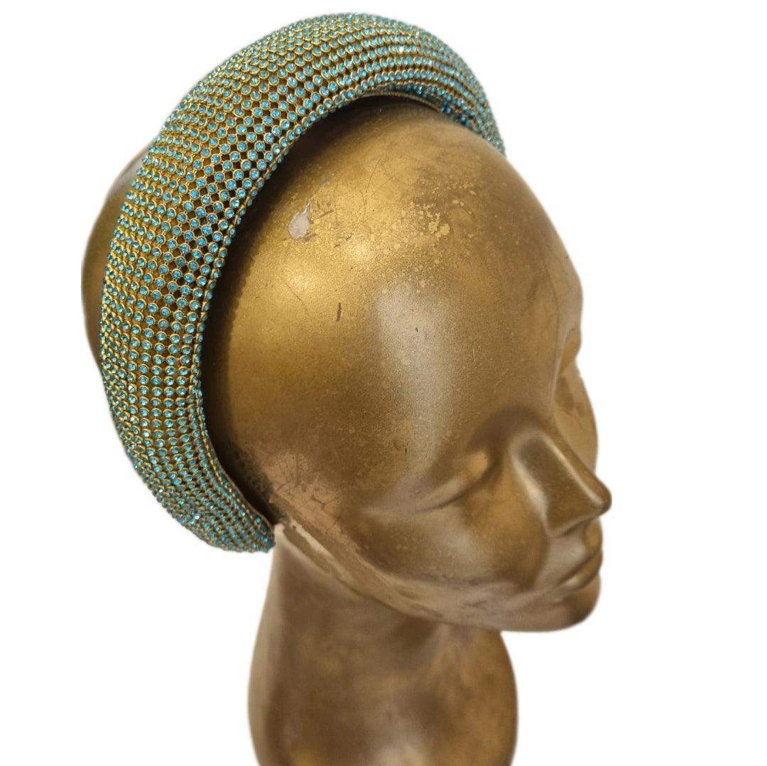 House of Charles: Turquoise & Gold Swarovski Headband - seven.streets - Liverpool
