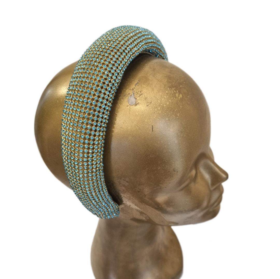 House of Charles: Turquoise & Gold Swarovski Headband - seven.streets - Liverpool