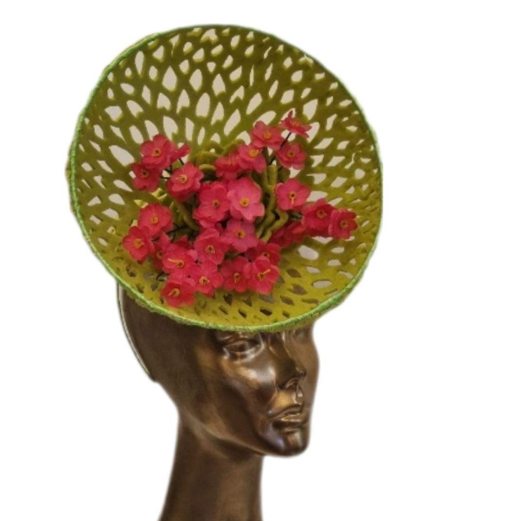 Chic Light Green & Pink Fascinator by House of Charles - seven.streets - Liverpool