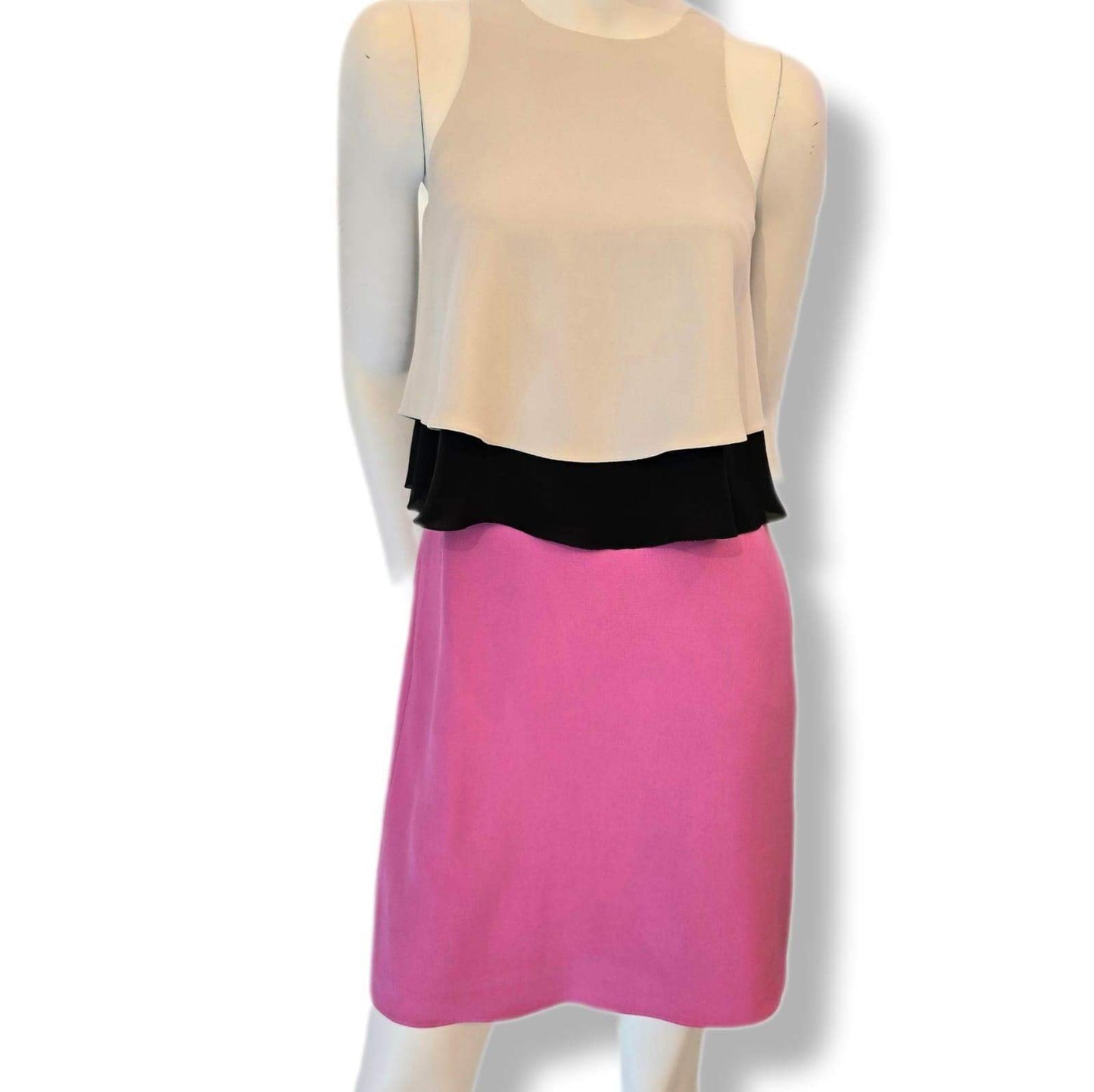 Emporio armani sleeveless dress - pink skirt & black/cream top
