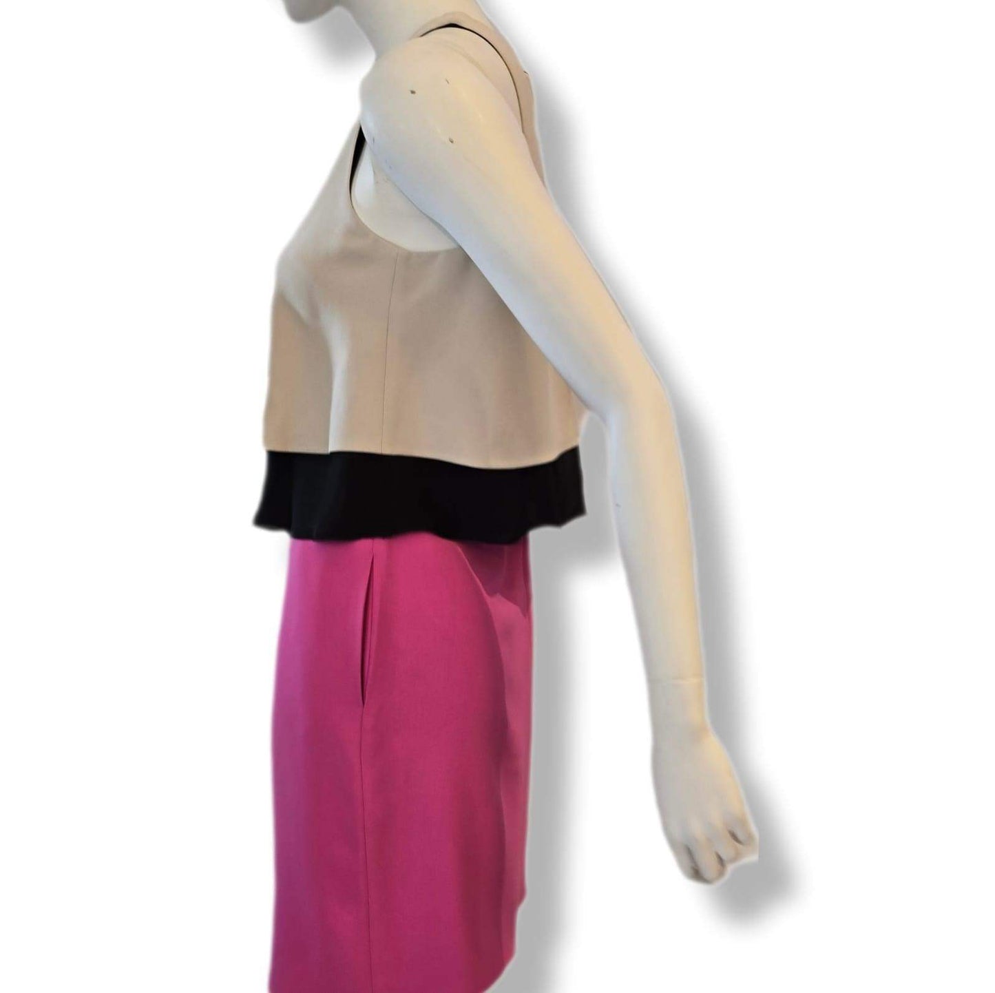 Emporio armani sleeveless dress - pink skirt & black/cream top