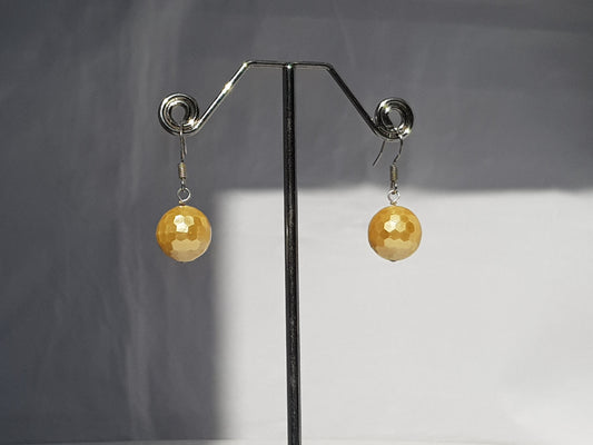 A Touch of Gems: Faceted Shell Pearl Earrings