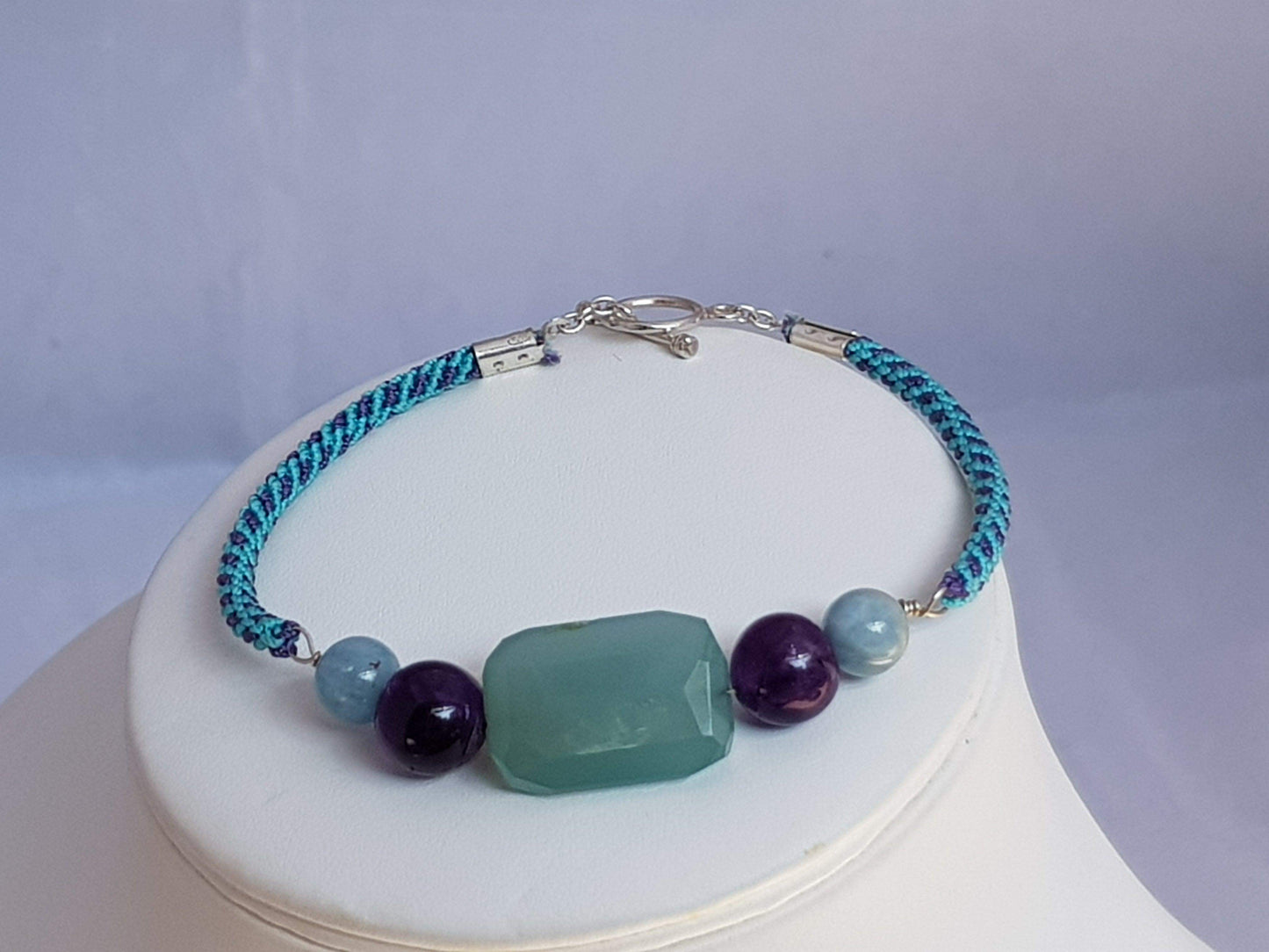 Touch of Gems: Vivid Blue & Purple Toggle Bracelet - seven.streets - Liverpool