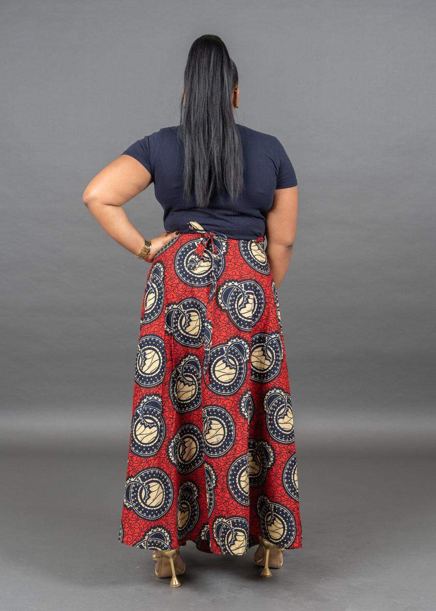 Multicoloured Ankara Print Maxi Wrap Skirt UK Size 4 - 14 - seven.streets - Liverpool