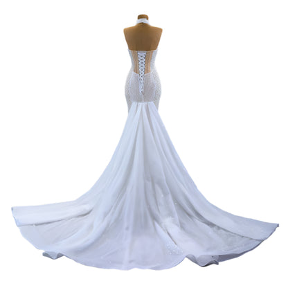 Halter Neck Mermaid Designer Dress Wedding, Prom Ball Gown
