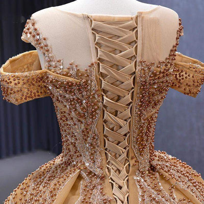Luxurious  Beaded Lace Prom Gown – Custom or Standard Sizing