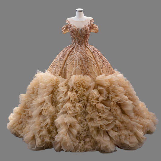 Luxurious  Beaded Lace Prom Gown – Custom or Standard Sizing