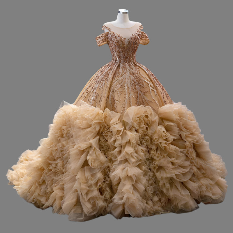 Luxurious  Beaded Lace Prom Gown – Custom or Standard Sizing