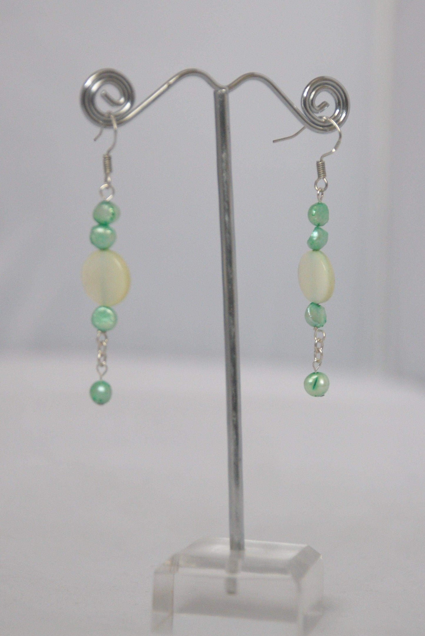 Touch of Gems: Mint Green Earrings - seven.streets - Liverpool