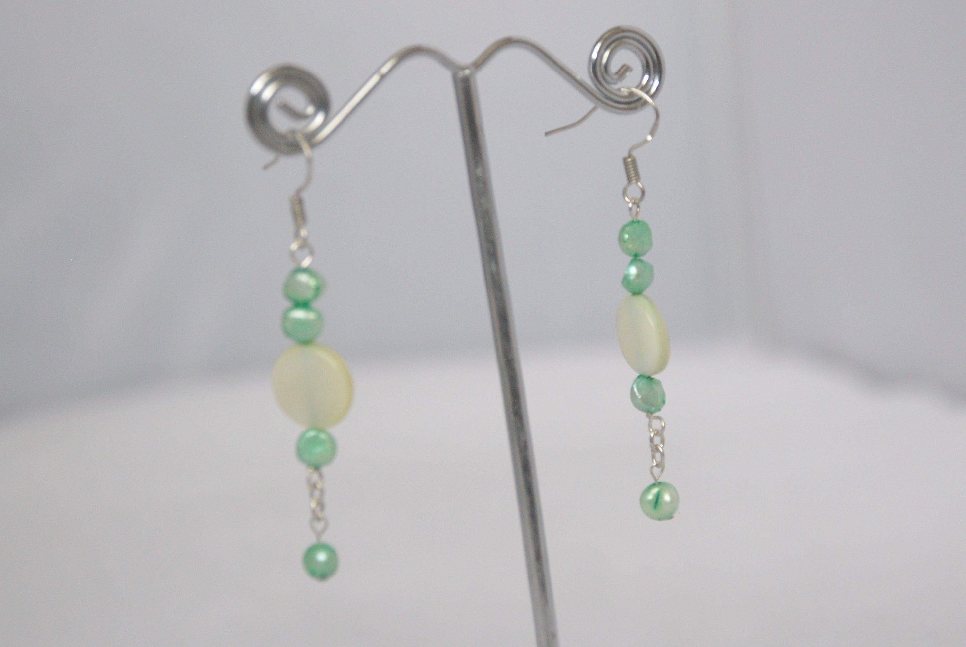 Touch of Gems: Mint Green Earrings - seven.streets - Liverpool