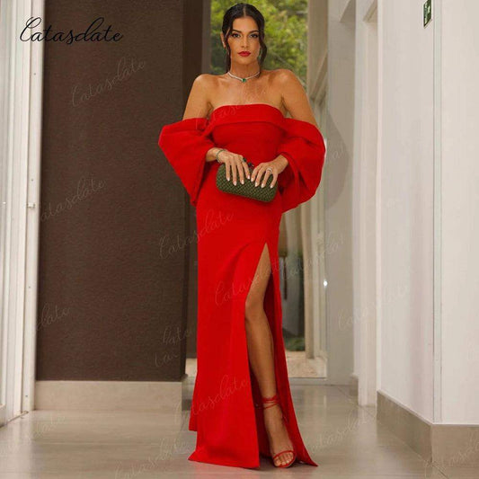 Off shoulder luxury dress for gala party prom