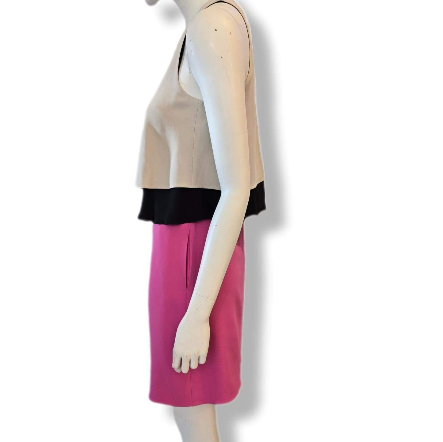 Emporio armani sleeveless dress - pink skirt & black/cream top